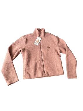 adidas Pink Sherpa Full-Zip Jacket